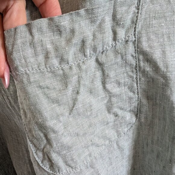 Rachel Zoe 100% Linen Short Sleeve Shirt Light Blue Button-down Collar Medium - Picture 6 of 10